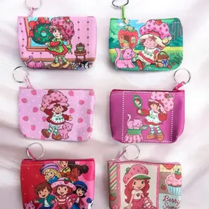Strawberry Shortcake Character Coin Purse - Berry Sweet Design, Keychain Attached, Multiple Colors Available