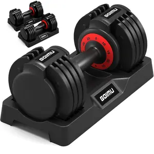 Outdoor&sports Adjustable Dumbbell Single, 1-Sec Quick Adjust Dumbbells, 25/55LB Dumbbell Weights, 5 in 1 Free Weight Dumbbell with Anti-Slip Handle, Perfect for Home Gym Exercise Equipment