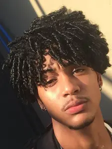 6 Inch Short Dreadlock Wigs for Men, Natural Looking Afro Wig Men Dreadlock Hair with Clips in Braided Half Wigs, Short Synthetic Dreadlock Wig for Party,  Braiding Hair Extensions, Afro Kinky Wigs