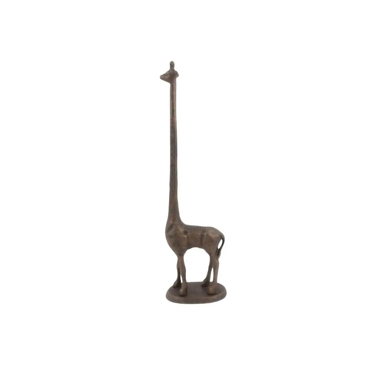 19 x 4 x 5 in. Rustic Copper Cast Iron Giraffe Paper Towel Holder