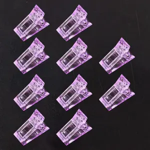10 PCS Nail Tips Clip Purple Color for Quick Building Polygel Nail Forms, Polygel Nail Extension Forms,Builder Clamps, DIY Manicure Nail Art Tool Polish Cutics Cosmetic