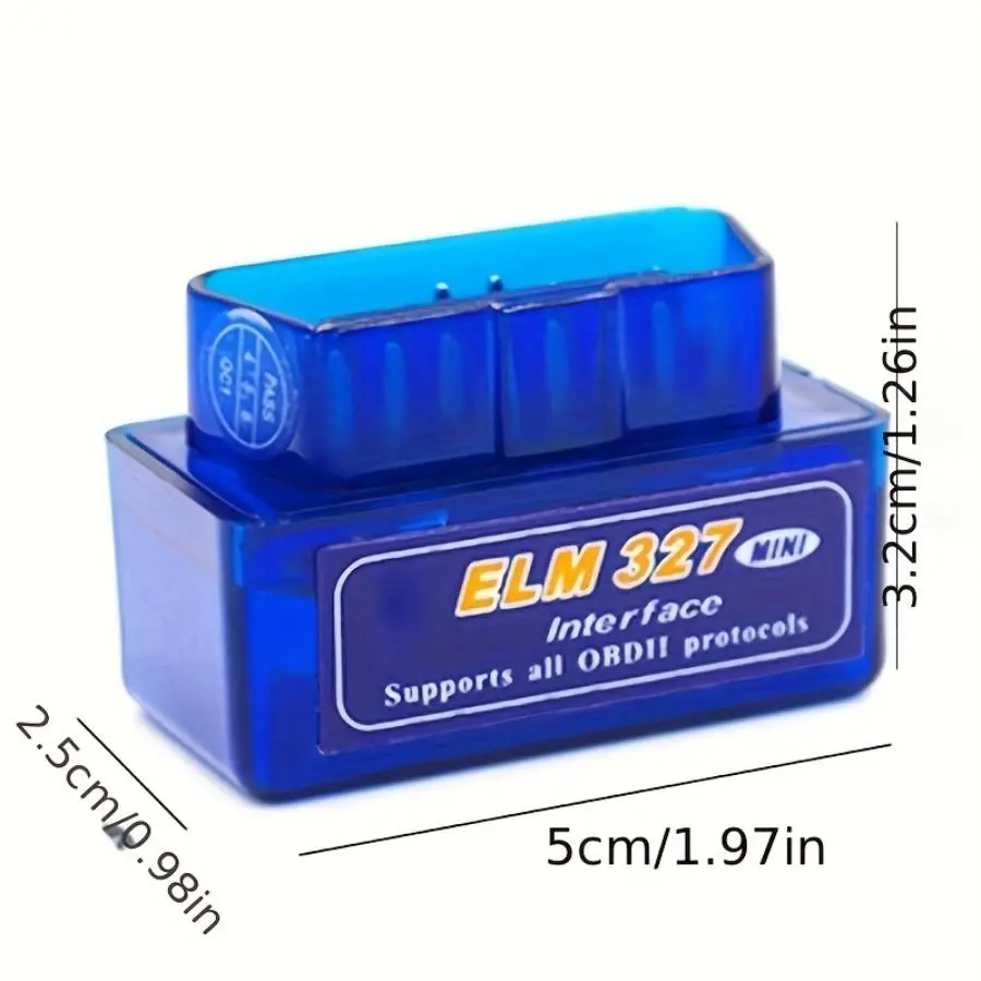 Compact S41 Mini OBD2 Wireless Scanner - Dual-Mode Bluetooth 5.1-2.1, 9 Full Protocols, OBDII/EOBD Standards Compliant, for Gasoline Cars, Blue, Battery Not Included