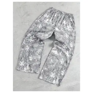 Camo Baggy Sweatpants Wide Leg Camouflage Elastic Waist Track Pants with Pockets for Streetwear
