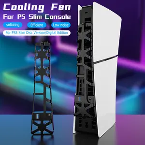 Ps5 Slim Cooling Fan, Efficient Heat Dissipation, Low Noise Cooling, Adjustable Cooling System, 3 Larger Fans, Adjustable Speed, Auto On/off, Usb3.0 Interface, LED, Not for Ps5 2020/pro