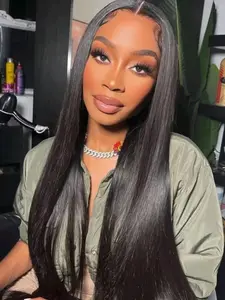 4x4 Straight HD Lace Closure Wig Gluless Human Hair Wig for Women 180% Density Pre-Cut Lace Ready to Wear Glueless Straight Wigs