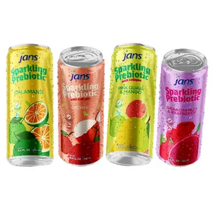 Jans Sparkling Prebiotic Drinks Collection – Refreshing, Gut-Friendly & Antioxidant-Rich Flavors (Calamansi, Lychee with Collagen, Pink Guava & Mango, Dragonfruit & Raspberry) 250ml