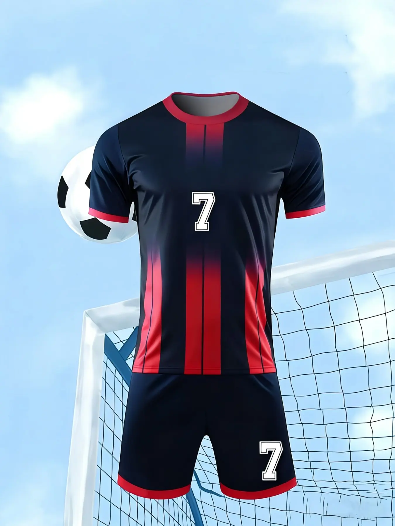 Men's Professional Football Jersey Set, Numbered Printing, Quick-Dry Breathable Fabric, Team Competition Training Wear