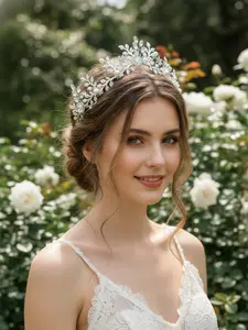 Elegant Leaf Pearl Crystal Crown Tiaras, Gold & Silver Color Vintage Bridal Headpiece, Luxurious Wedding Evening Hairband