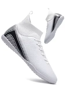 Professional Men's TF Short Stud Soccer Shoes, Anti-Slip High-Top Training Boots for Outdoor Sports & Matches, Durable Artificial Grass Cleats, Turf Shoes