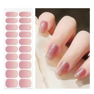 5-Minute Manicure! Semi Cured Gel Nail Strips, Specially for Ladies, Easy and Quick to Apply, Requires UV Light, Waterproof Nail Stickers.
