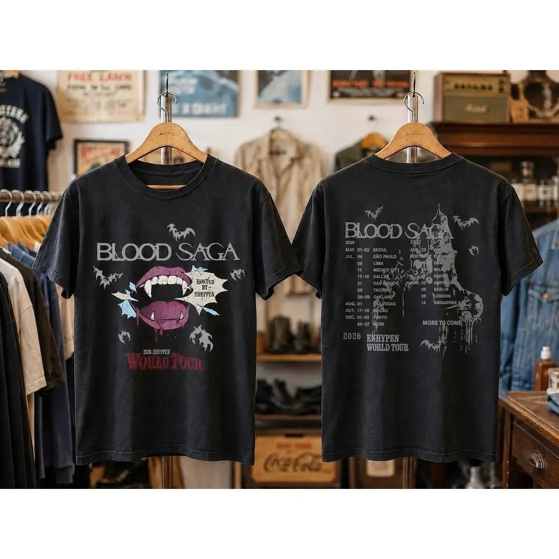 Enhypennn World Tour 2026 T-Shirt, Blood Sagaa Merch Reprint T-Shirt, Gift for Fan