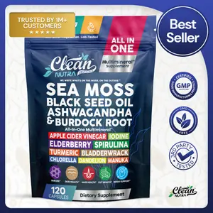 Clean Nutra Sea Moss, Black Seed Oil, Ashwagandha & Botanical Minerals for Daily Immune, Thyroid & Whole-Body Wellness Support Capsules – Multimineral