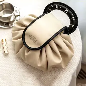 Drawstring waterproof tote makeup bag