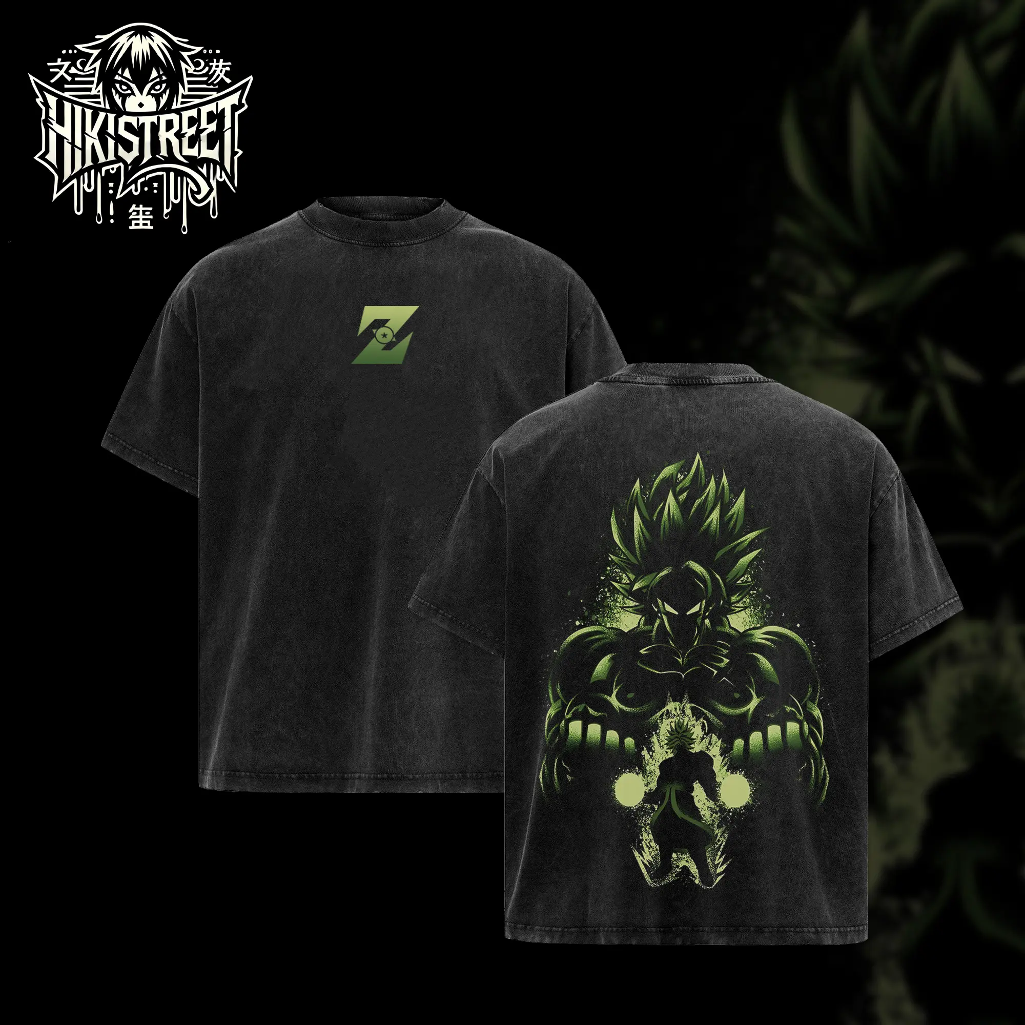 [HIKISTREET] Retro Vintage Broly Vintage Washed Oversized Shirt Anime Heavyweight Cotton T-Shirt for Anime Fans, unisex anime merch, streetwear lover graphic tee