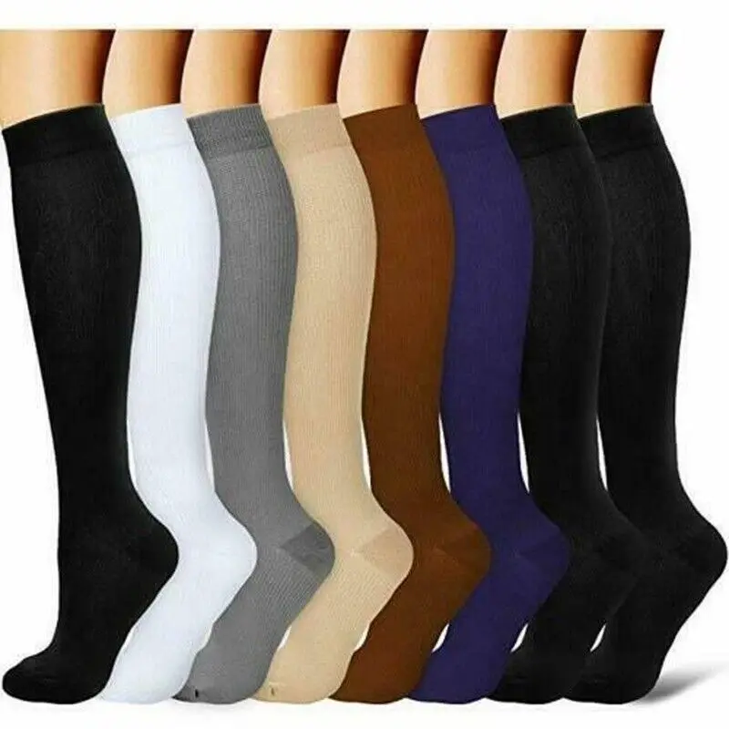 3 Pairs Copper Compression Socks Medical Stocking Running 10-20 mmHG Pain Relief