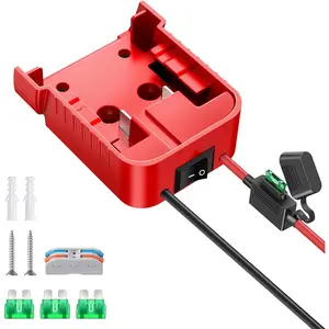 1 Packs Power Wheel Adapter for Milwaukee M18 Battery Adapter 18V Power Wheel Battery Converter with Fuse & Switch & Wire Terminals 12AWG Wire for DIY Ride On Truck and Rc Toys