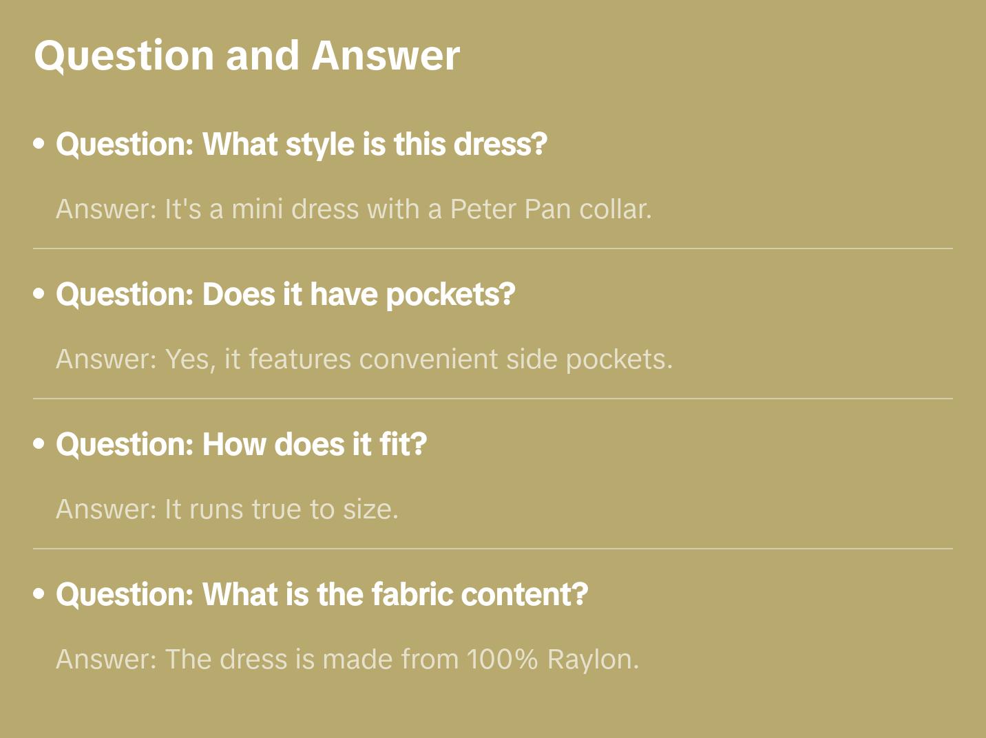 ECRU PETER PAN COLLAR MINI DRESS