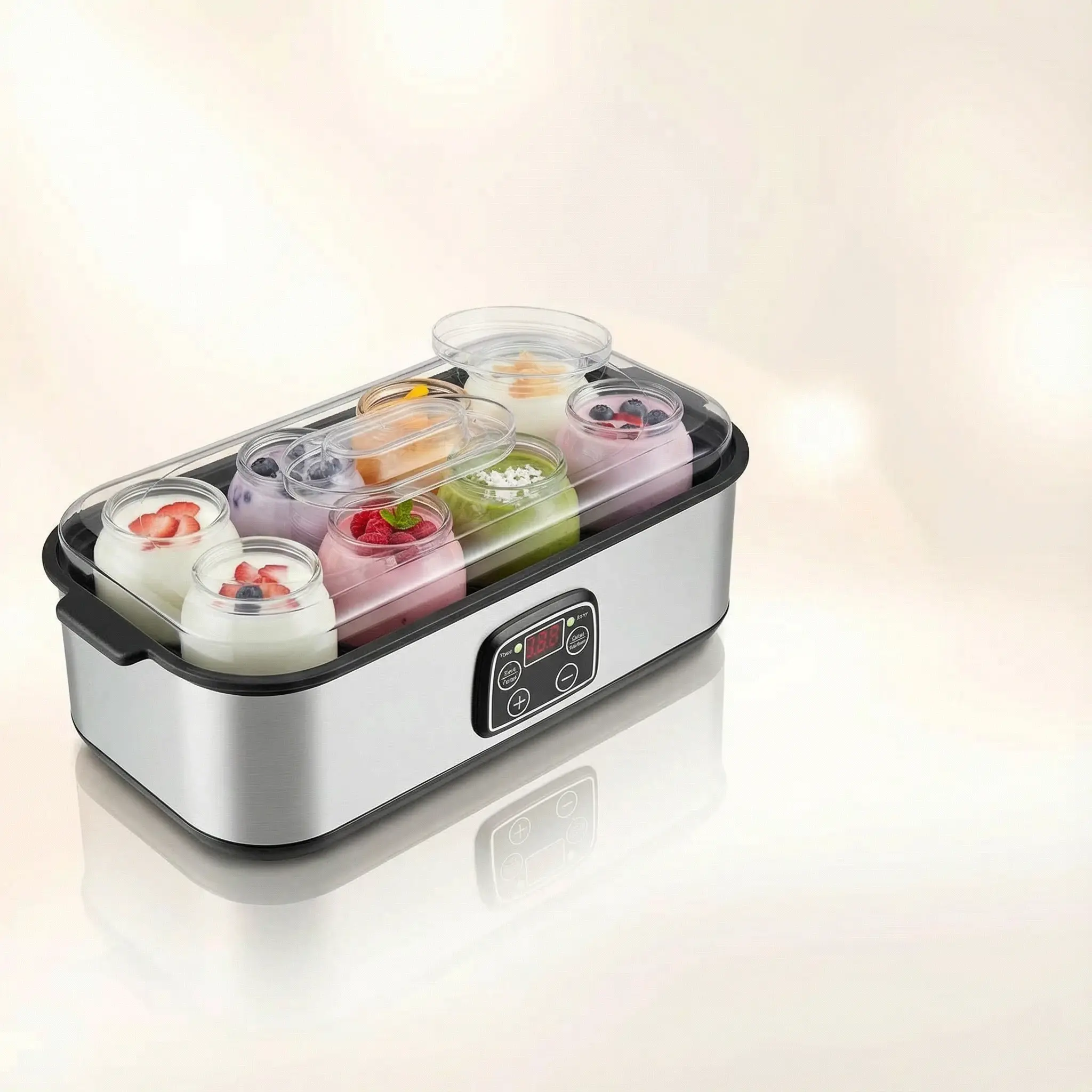 Family-Friendly 8-Cup Yogurt Maker with Auto Temperature Control for Perfect Breakfast Solutions