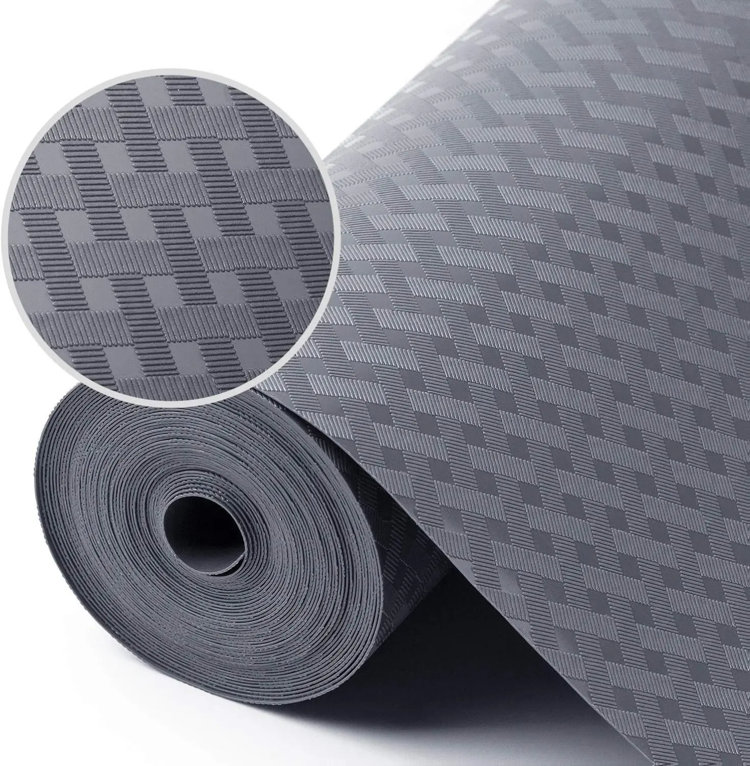[New Deal] EVA Kitchen Liner, BPA-Free Non-Adhesive Waterproof Oil-Proof Plastic Mat, Multi-Surface Use for Kitchen Cabinets, Refrigerator Shelves, Drawers, Gray, 11.8x59 In