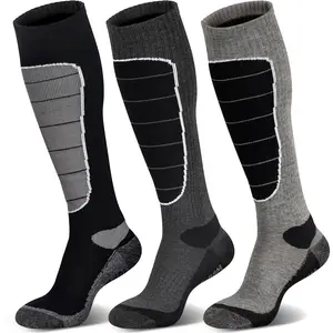 Merino Wool Ski Socks, Cold Weather Socks for Snowboarding, Snow, Winter, Thermal Knee-high Warm Socks, Hunting