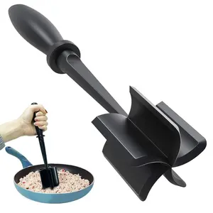 Premium meat chopper: non-stick, heat-resistant, ideal for ground beef or turkey. Features a nylon chopper tool and meat fork for easy mixing