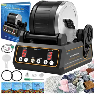 KomeStone K1 Professional Rock Tumbler Kit, Large 2.5LB Capacity - Memory Function, Digital Timer & Variable Speeds, DIY Stunning Beading & Jewelry