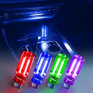 2 Pack Car USB Night Light Touch Dimmable LED Filament Lamp Portable Lighting Plug and Play Decorative Atmosphere Light for Car Bedroom