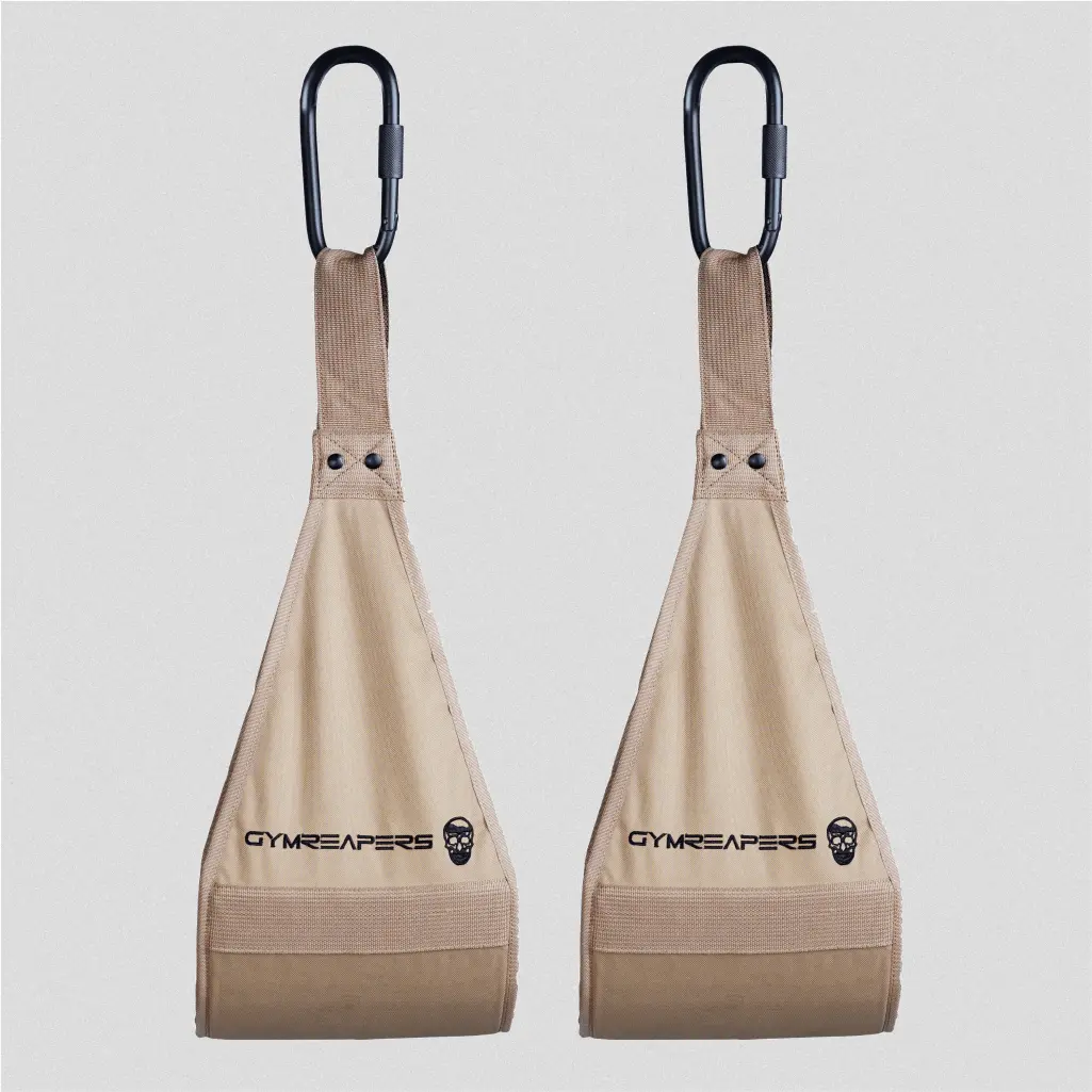 Durable Gymreapers Ab Straps for Strengthening Abs and Obliques - Tan
