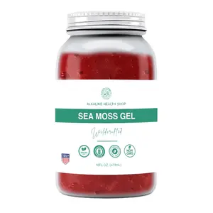 Organic Sea Moss Gel - Strawberry Flavor - 16oz - GMO-Free & Gluten-Free - Great for Digestive Health - Fruit, Supplement, Healthcare