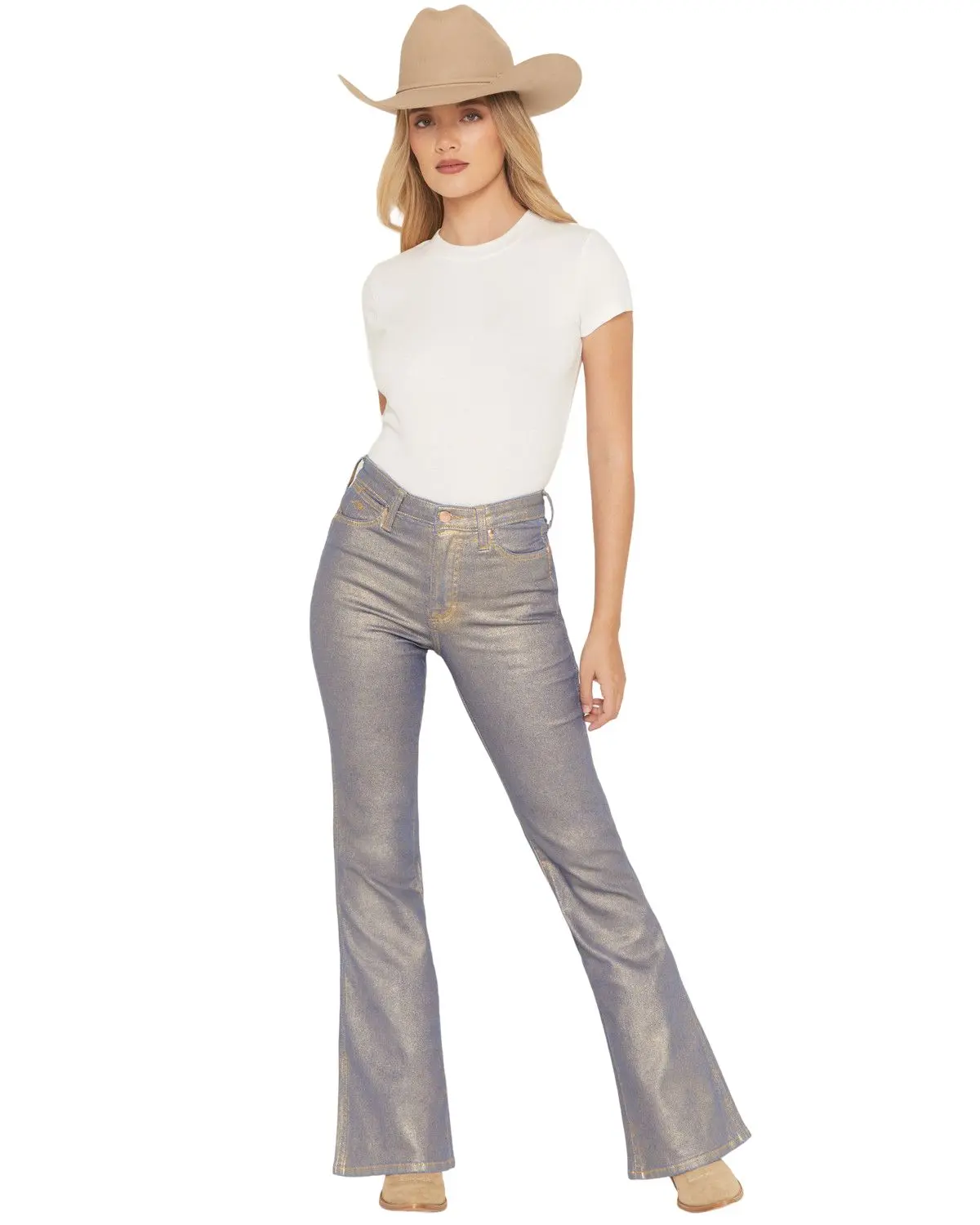 Wrangler Women's X Lainey Wilson Women'S Glitter High Rise Flare Stretch - 112373925