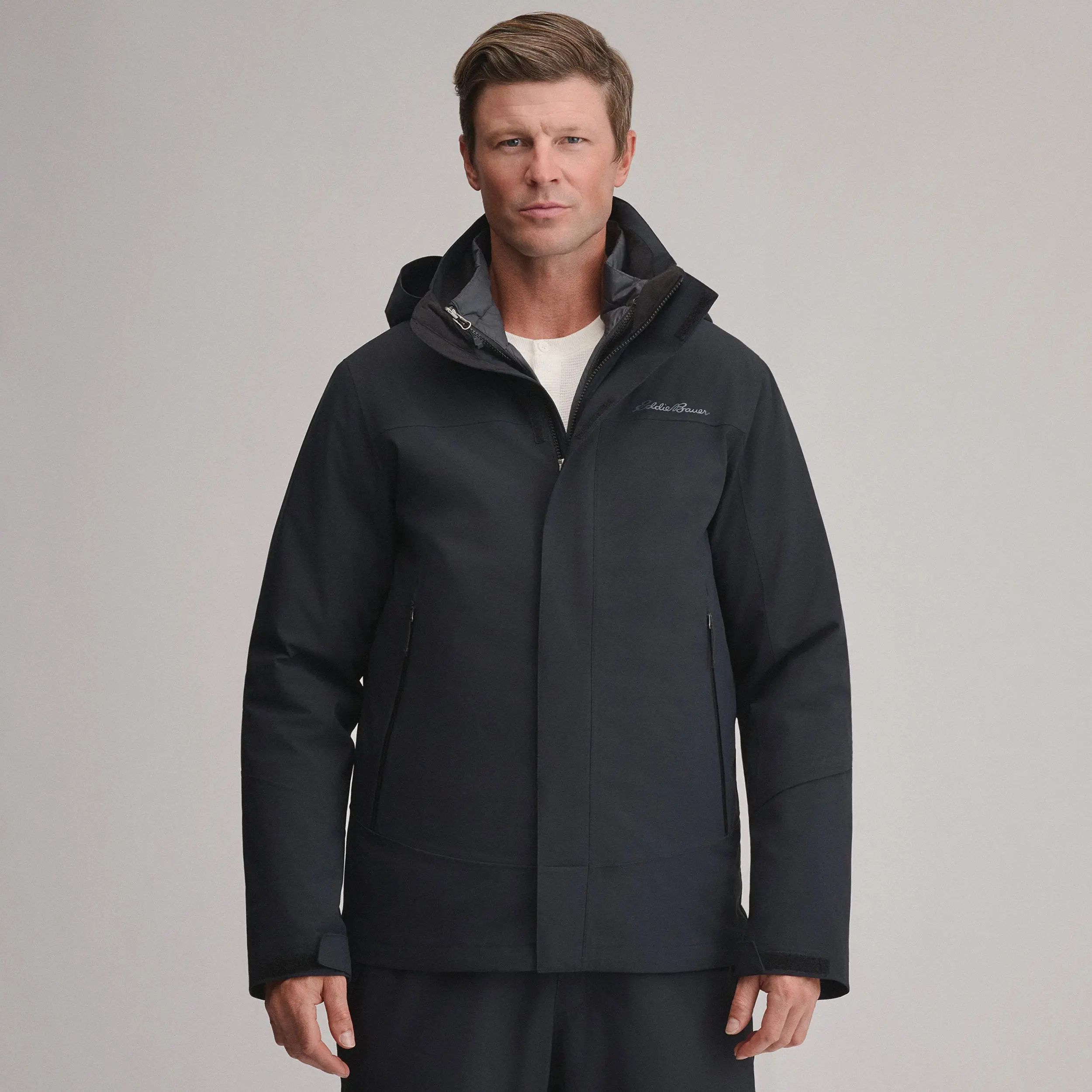 Men's 3-In-1 Design Waterproof Down Ski Jacket - Powder Search 2.0 Professional Winter Sports Outerwear for Skiing