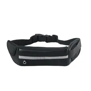 Waist Packs, Black Waterproof Rubber 3 Pocket Waist Bag for Sports, Running, Travel and Outdoors (black)
