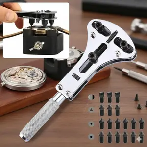 Professional Watch Repair Tool Kit: Adjustable Screw Back Case Opener & Claw Style Watch Opener Combo, Toolkit, Anti-Slip Handle Case Remover, Essential Precision Mechanical Watch Maintenance Tools for Watch Servicing & Case Opening Hardware