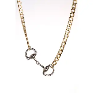 Hold The Reins Horse Bit 316L Stainless Steel Necklace 17.5" Chain Hypoallergenic Tarnish Resistant Everyday Wear