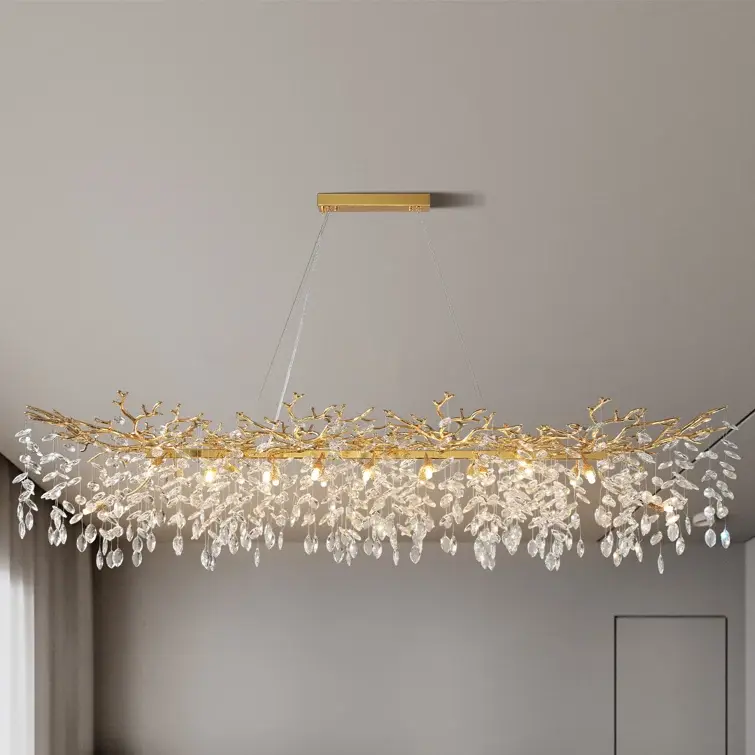 70.8 in Modern Square / Rectangle Crystal Chandeliers for Dining Room, Kitchen Island
