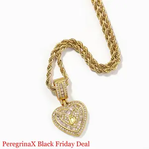 PeregrinaX 14K Gold Plated Letter Necklace for Women CZ Diamond Letter Necklace for Women Golden Necklace As a Christmas Gift
