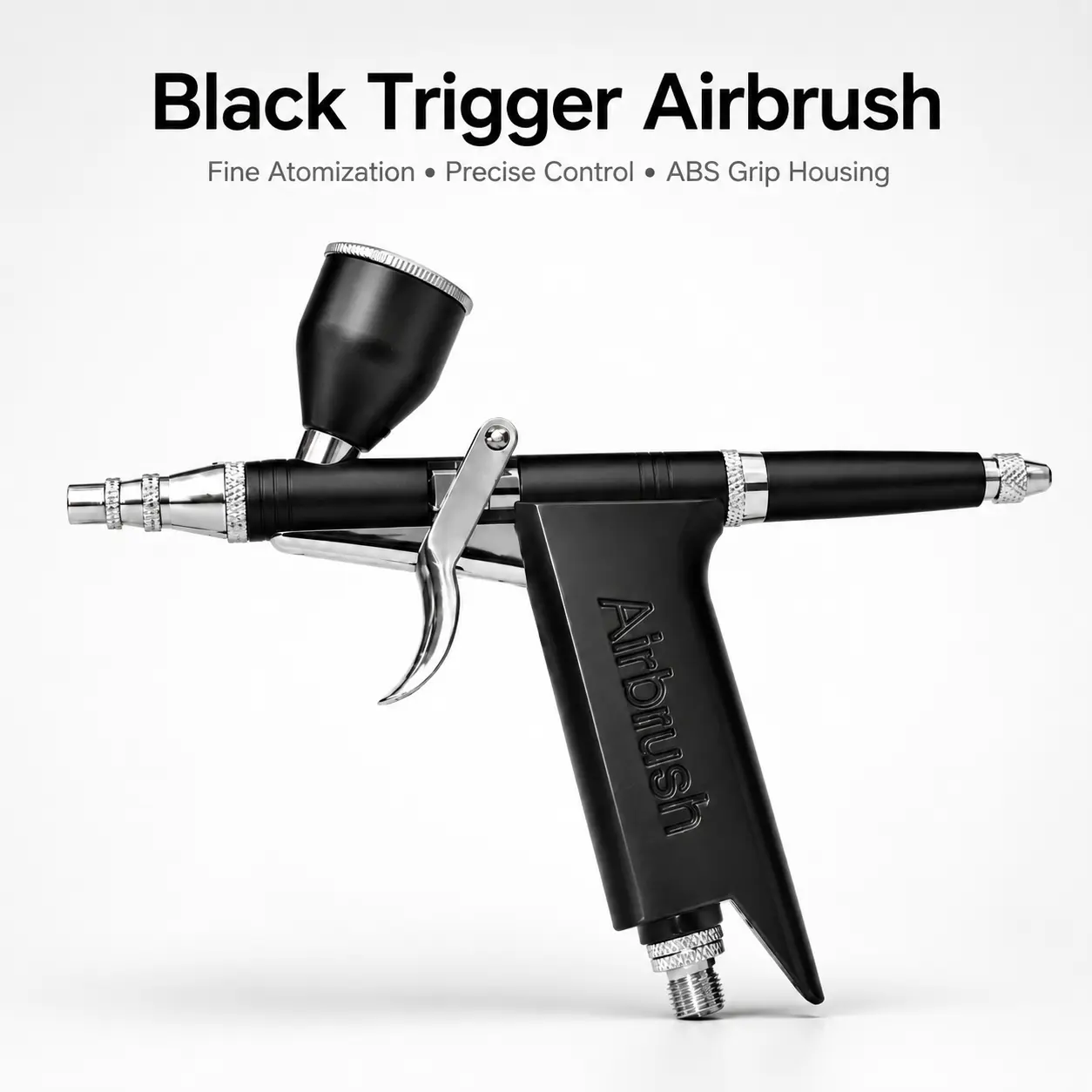 Black Trigger Airbrush, Gravity Feed Airbrush Pen with Fine Atomization for Model Painting, Nail Art, Cake Decorating and DIY Crafts