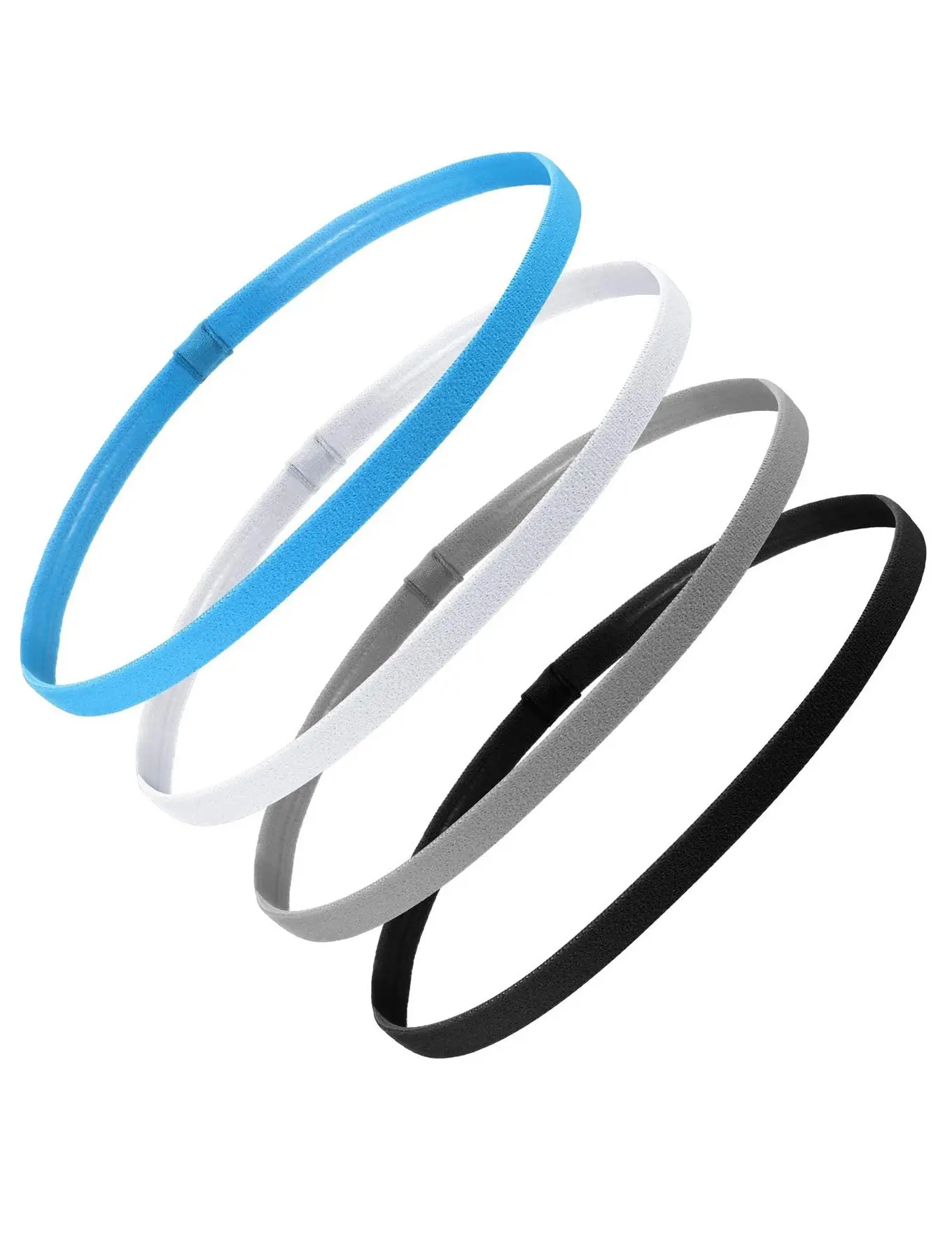4pcs Silicone Sports Hair Bands, Non-Slip Sweat Absorbing, Fashionable Casual Running Yoga Headbands, Training Headband, Workout Headband, Sweat Wicking Headband, Athletic Headbands, Unisex Sport Accessories
