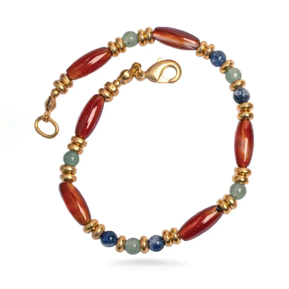 Carnelian Cleopatra Bracelet - Elegant Design with Colorful Carnelian Stones, Ideal for Everyday Wear