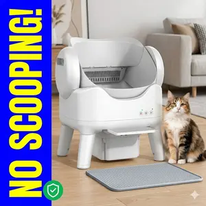 Self-Cleaning Cat Litter Box, Automatic Smart Litter Box with Triple Safety Sensors, Odor Control & Quiet Operation Cat Toilet, Large Capacity, 8-Day Scoop-Free [ Summervibe Flash Sale ]