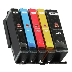 5 Packs Food Coloring Edible Ink Set, PGI-280XXL/CLI-281, Suitable for PIXMA