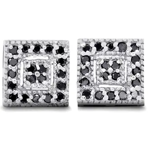1/3ct Pave Black Diamond Studs 10K White Gold 1/3ct Pave Black Diamond Studs 10K White Gold