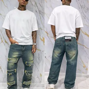 Mans Urban Colombian Jeans - Trendy Menswear Pants with Distressed Design for Modern Style