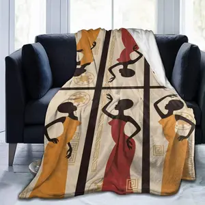 Ouqiuwa Beautiful African American Women Vintage Throw Blanket Plush Microfiber Flannel Fleece Blanket 50X40 Inch for Bed Sofa Couch Camping Travel