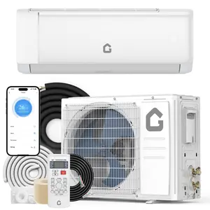 Energy saving mini split air conditioner and heater -9000 BTU, 18.5 SEER2, ductless inverter, quiet operation, WiFi and remote control, easy to install kit, capable of cooling and heating up to 450 square feet of rooms