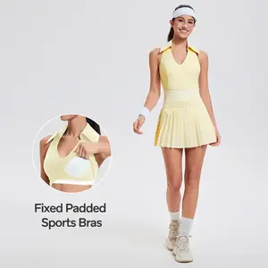 Airfree Two Piece Golf Outfits for Women Tennis Skirt Set for Women Racerback Sleeveless/Longsleeve Top with High Waisted Pleated Skirts Golf Athletic Spring OutfitsRAIMENTRY
