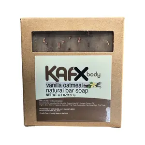 KAFX Body Vanilla Oatmeal Natural Bar Soap 127g - Organic Cleansing Daily Blend with Shea, Coconut, Aloe Vera & Olive Oil