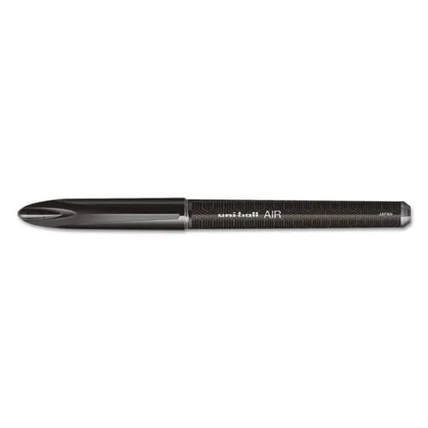 Uni-Ball UBC1927631 Air Stick Hybrid Bold Roller Ball Pen - 0.7 mm Medium, Black Ink & Barrel, 1 Dozen, 3-Way Protection, Variable Line Width, Gel Pens & Refills Compatible Office Stationery