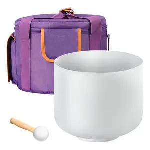 VEVOR 2PCS Crystal Singing Bowls, 8 - inch and 10 - inch A F Note Singing Bowls, Frosted Quartz Singing Bowl with 10 Carrying Bag, 1 Rubber Mallet and 2 O - Rings, Ideal for Meditation Yoga Sound HealingVEVOR Super Brand Day