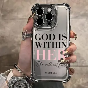 Christian Psalm Quote Aesthetic Shockproof Transparent Soft Back Casing - Smartphone, Cellphone, Handheld Accessories for iPhone 16,15,14,13,12,11 Pro Max,X,XR,XS Max,8,7 Plus